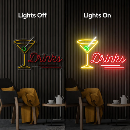 Drinks Martini Glass LED Neon Sign main product image
