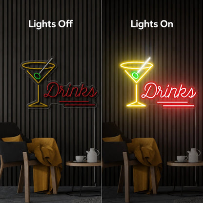 Drinks Martini Glass LED Neon Sign - Shineneon