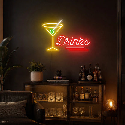 Drinks Martini Glass LED Neon Sign - Shineneon