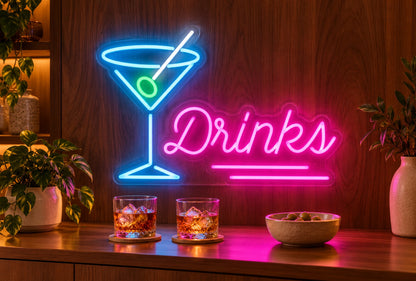 Drinks Martini LED Neon Sign - advertising view
