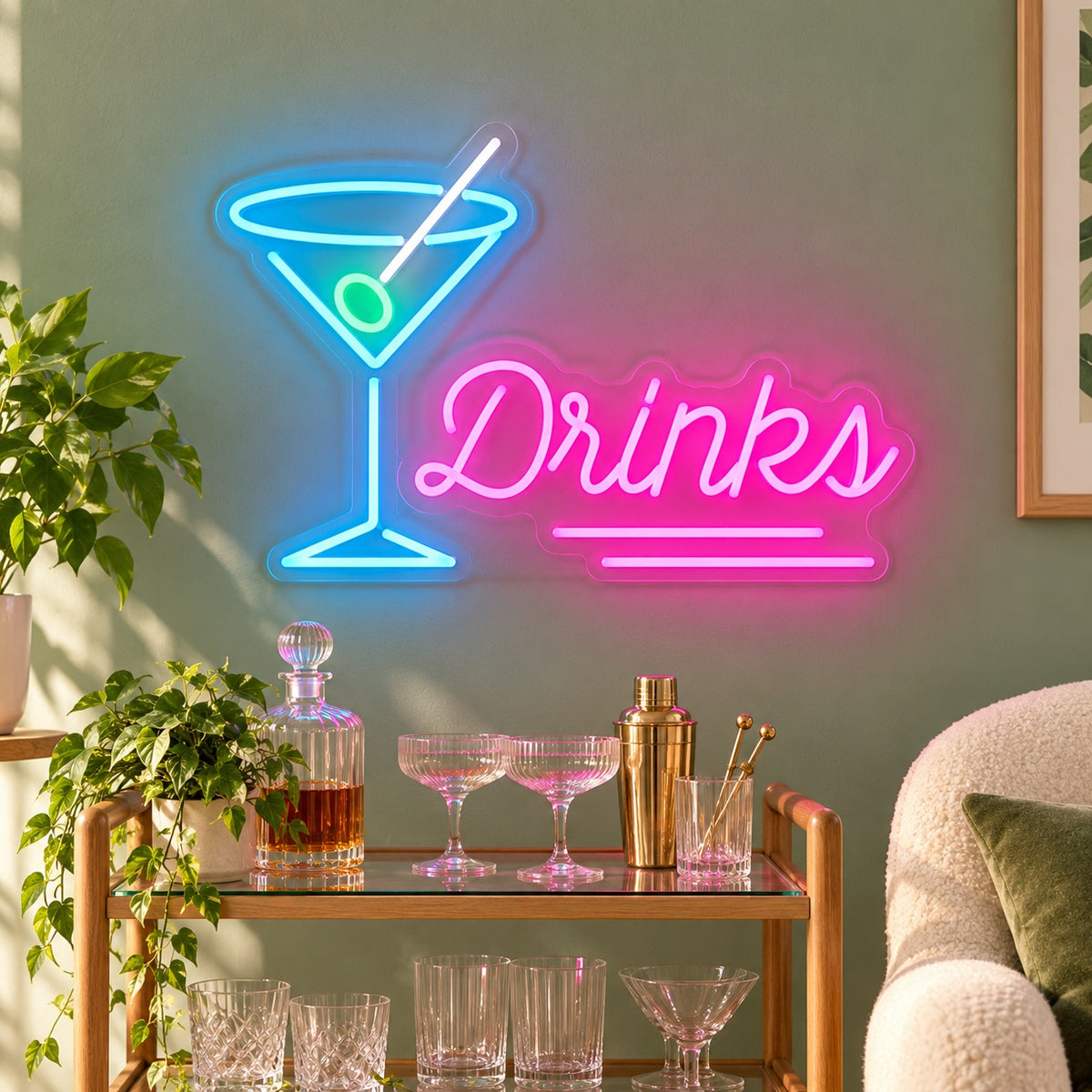 Drinks Martini LED Neon Sign - lifestyle view