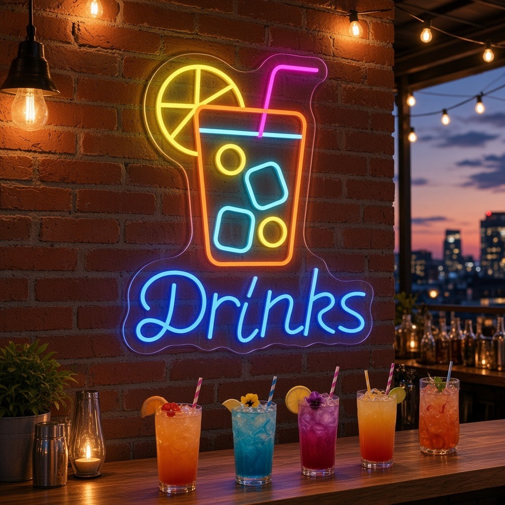 Drinks LED Neon Sign - advertising view