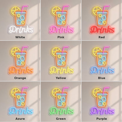 Drinks LED Neon Sign - nine-color grid