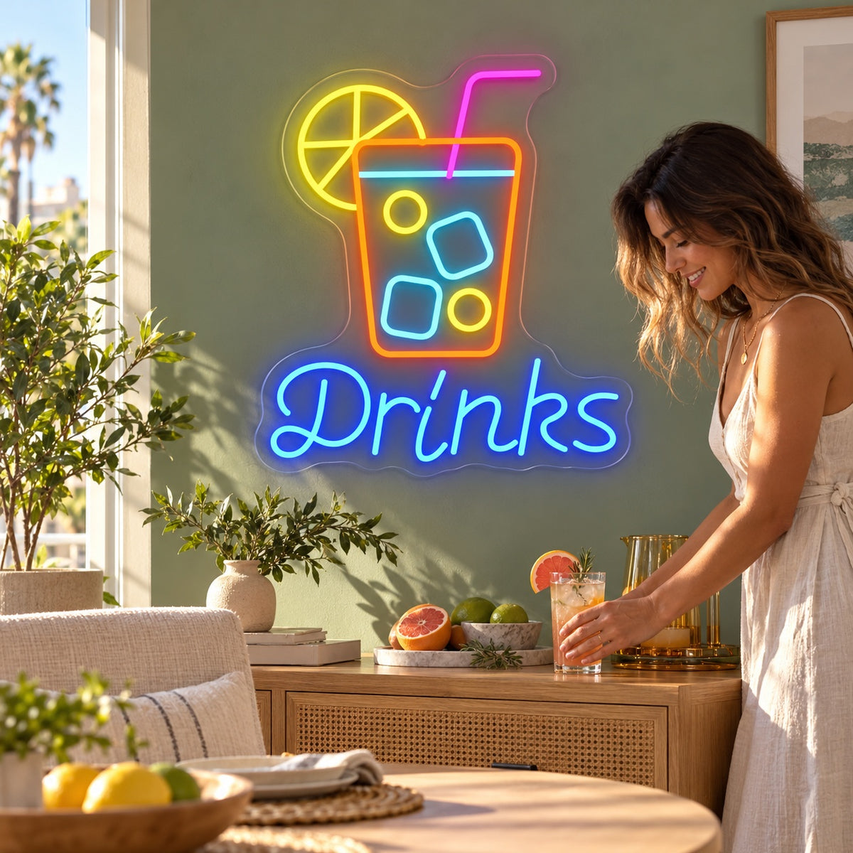 Drinks LED Neon Sign - lifestyle view