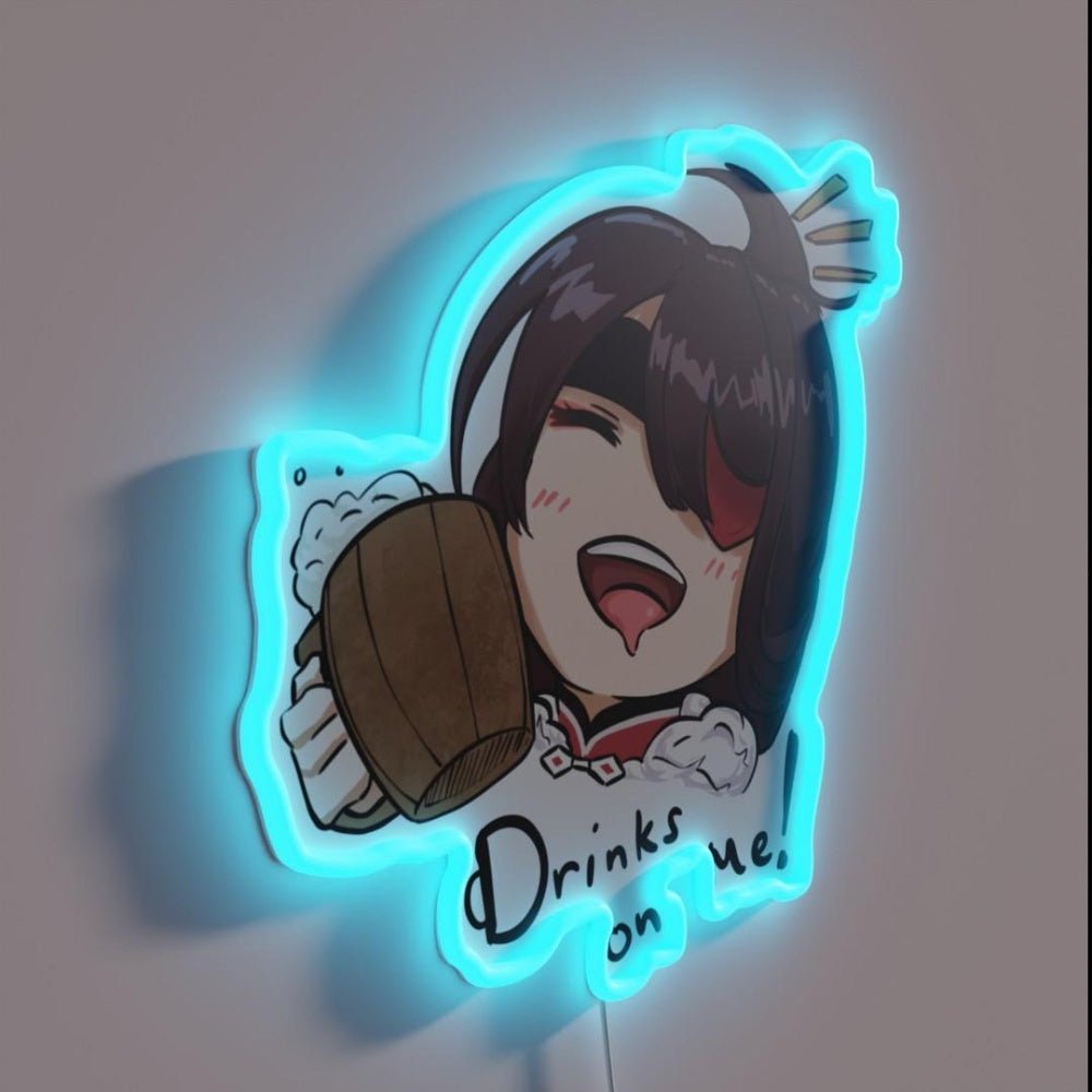 Drinks On Beidou Genshin Impact Food Chibi Rgb Led Neon Sign - Shineneon