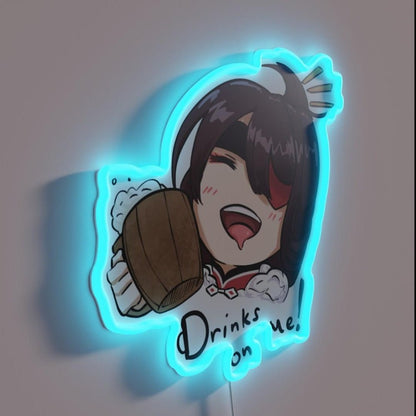 Drinks On Beidou Genshin Impact Food Chibi Rgb Led Neon Sign - Shineneon