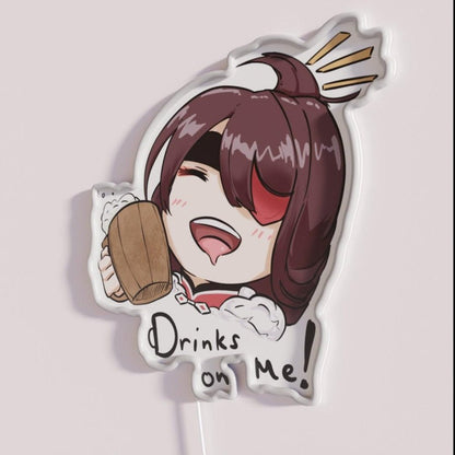 Drinks On Beidou Genshin Impact Food Chibi Rgb Led Neon Sign - Shineneon