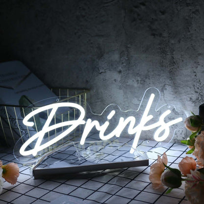 Drinks White Led Neon Sign | Shineneon