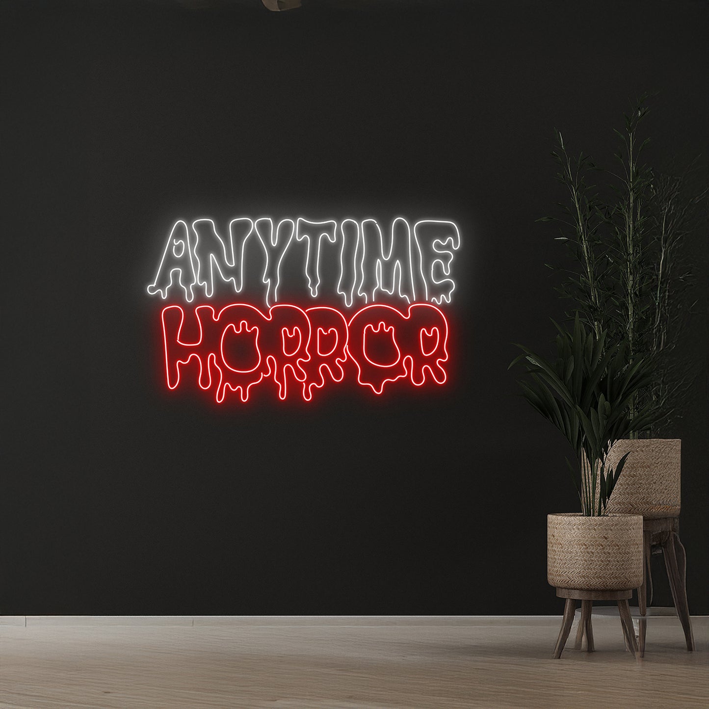 Dripping Anytime Horror Halloween Neon Sign