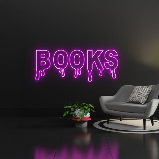 Dripping Books Neon Signs