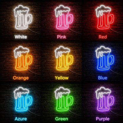 Dripping Foam Beer Mug LED Neon Sign color grid