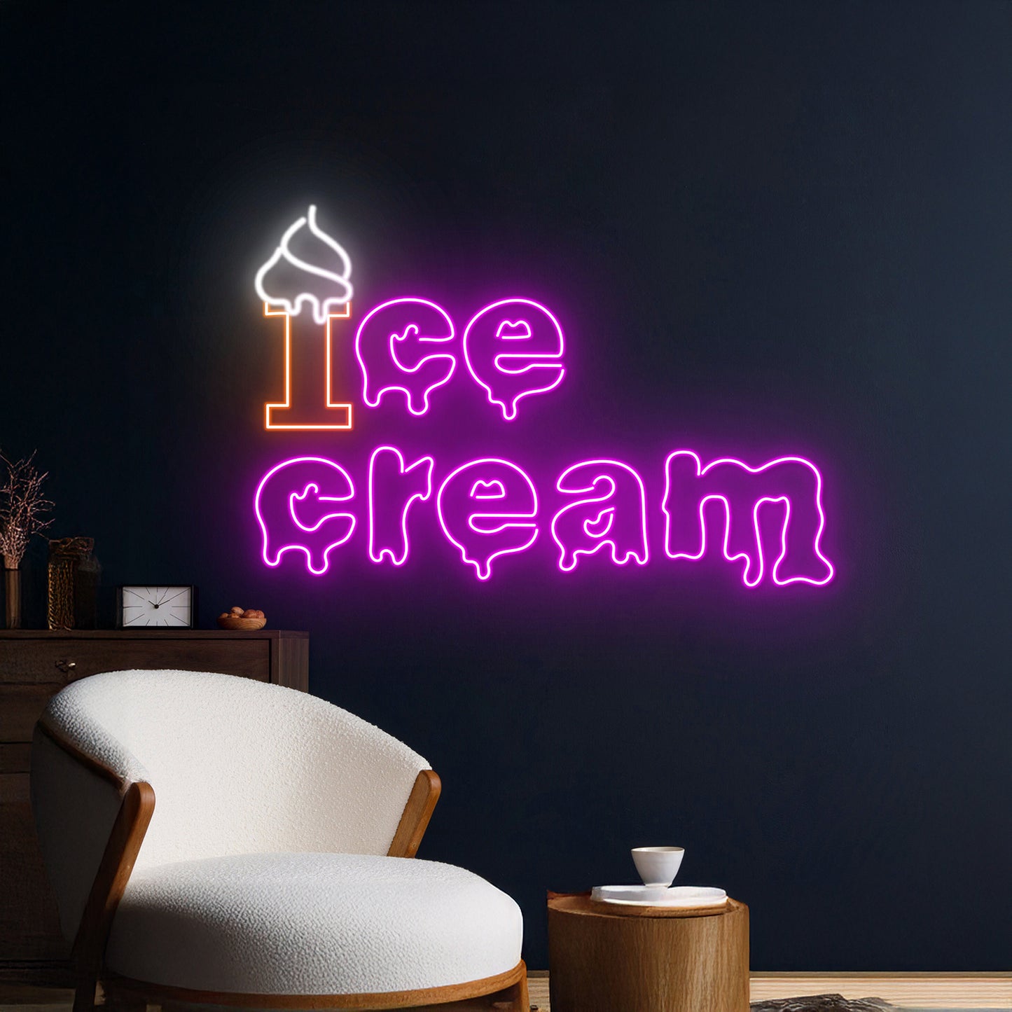 Dripping Ice Cream Led Neon Sign