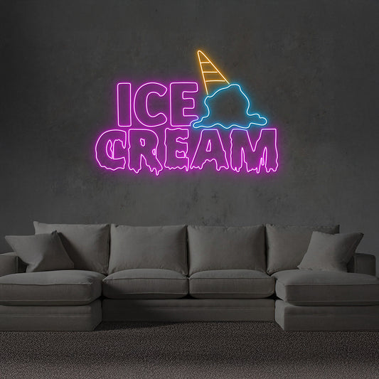 Dripping Ice Cream Neon Sign