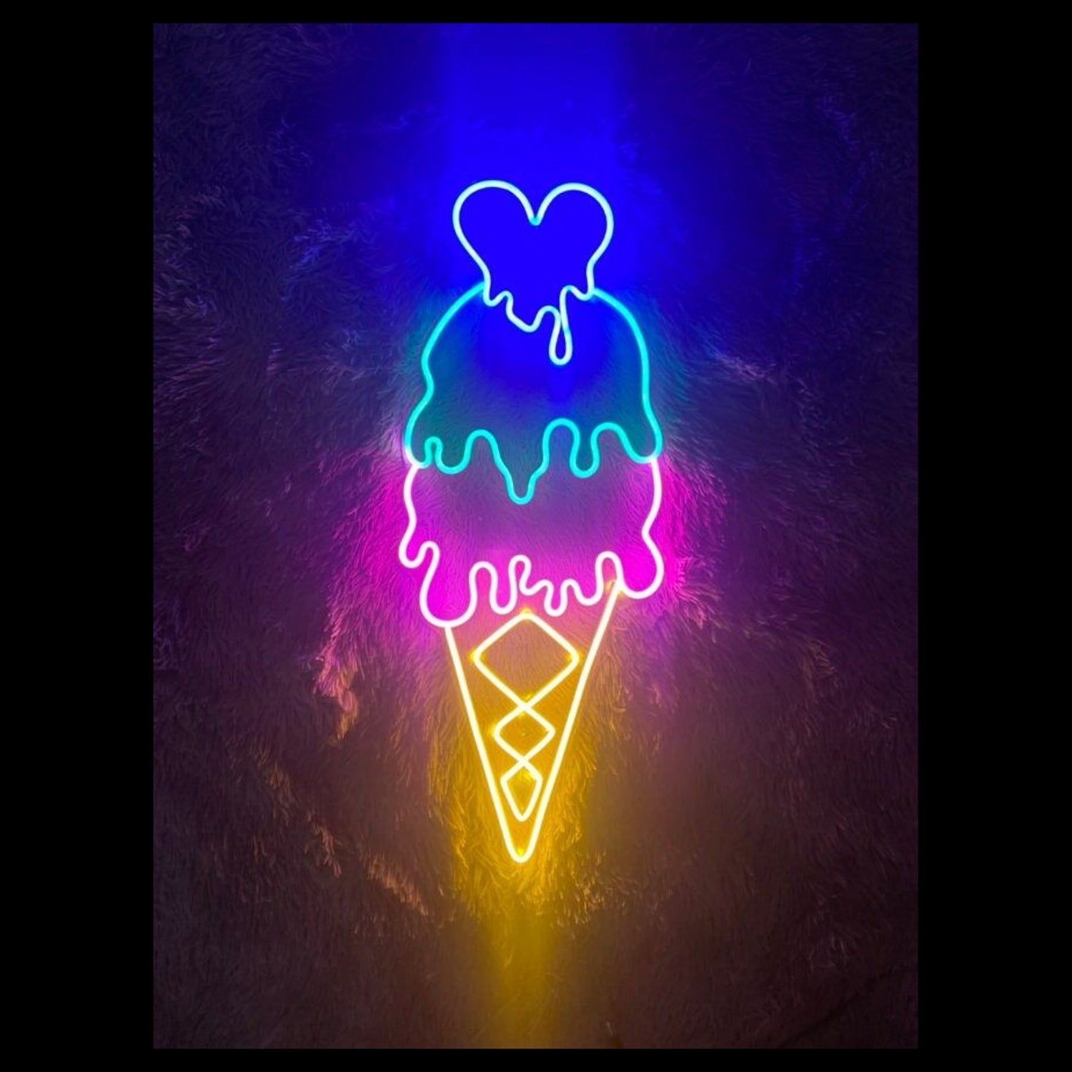 Dripping Ice Cream With Heart Led Neon Sign | Shineneon