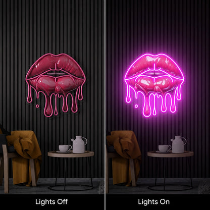 Dripping Lips LED Neon Sign main product image