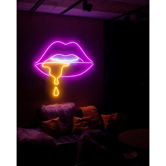 Dripping Lips Led Sign Business Neon Sign