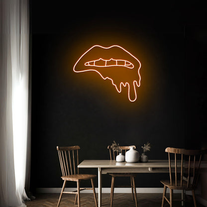 Dripping Lips Sexy Wall Decor Led Neon Sign - Shineneon