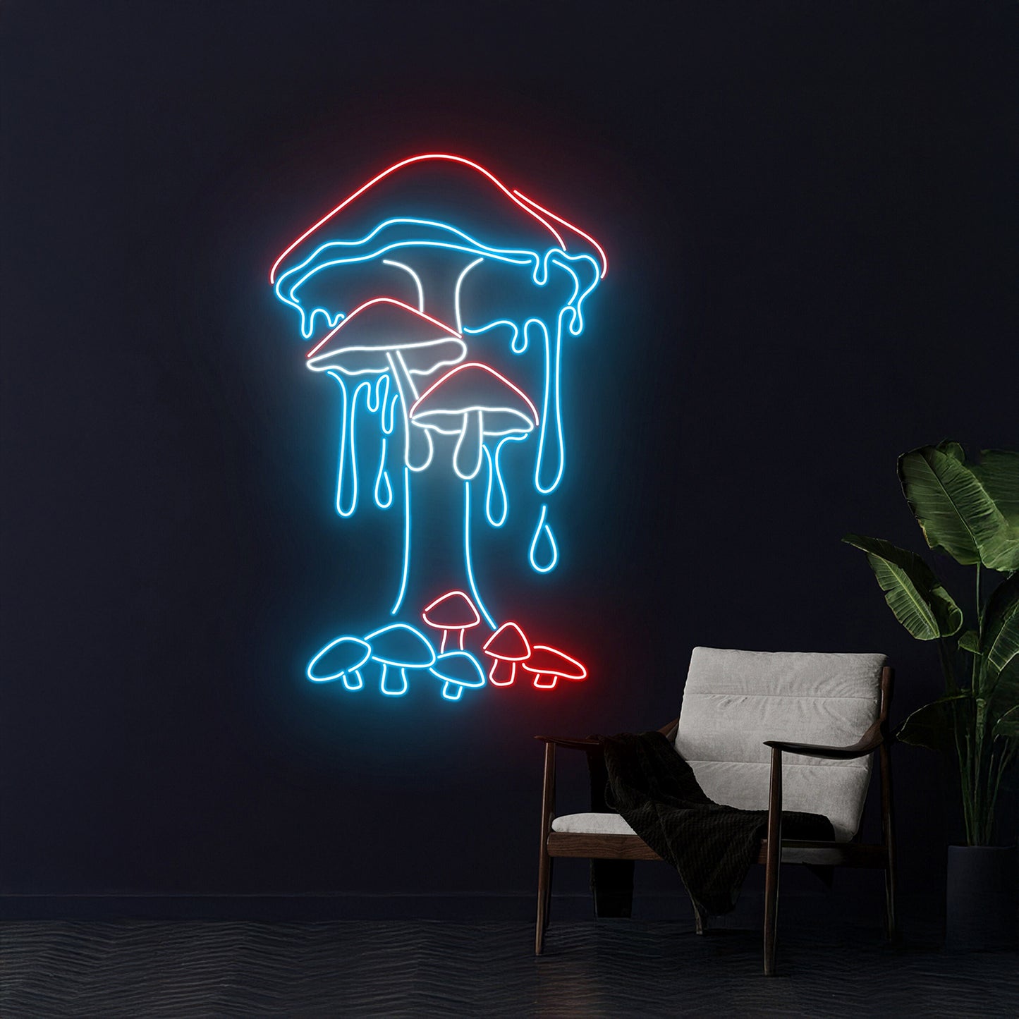 Dripping Mushroom Neon Sign