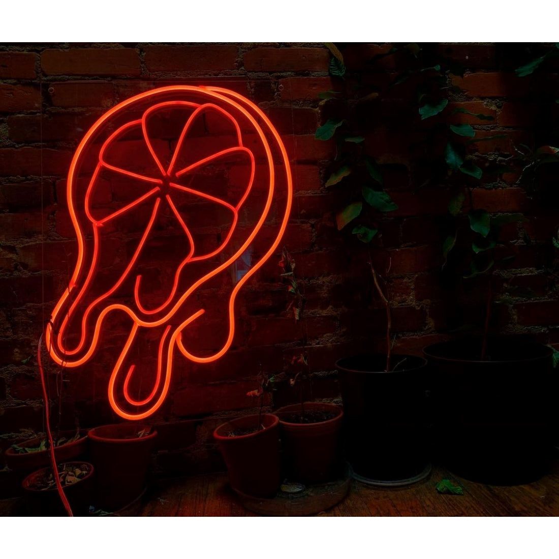 Dripping Orange Led Sign Business Neon Sign