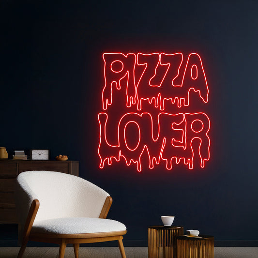 Dripping Pizza Lover Neon Sign