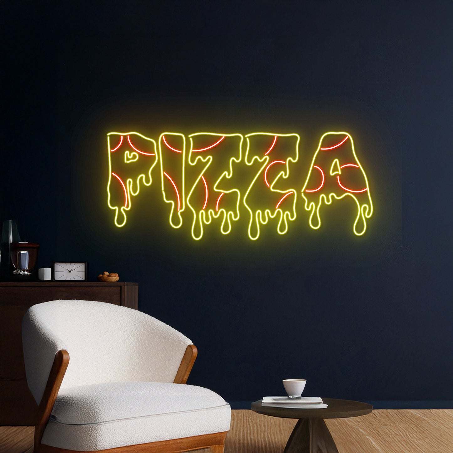 Dripping Pizza Neon Sign