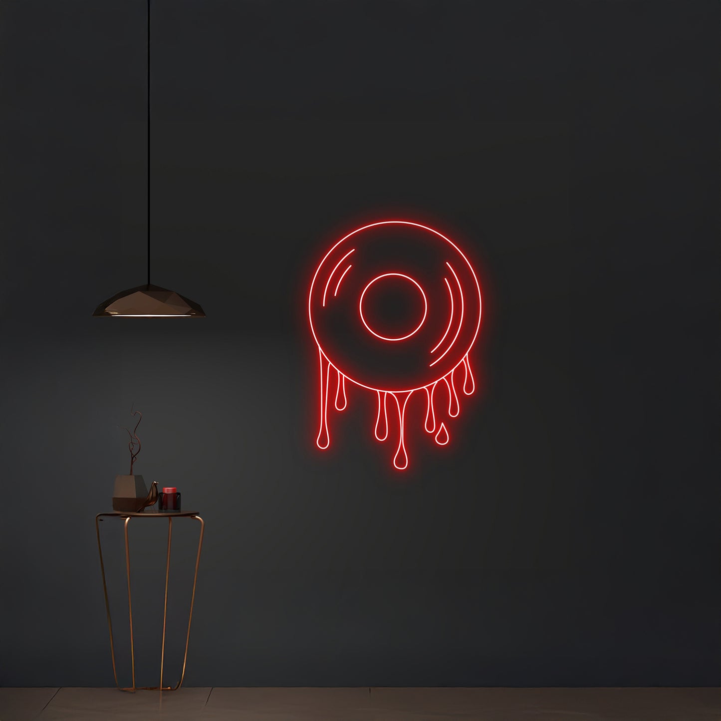 Dripping Record Disc Led Sign Wall Decor