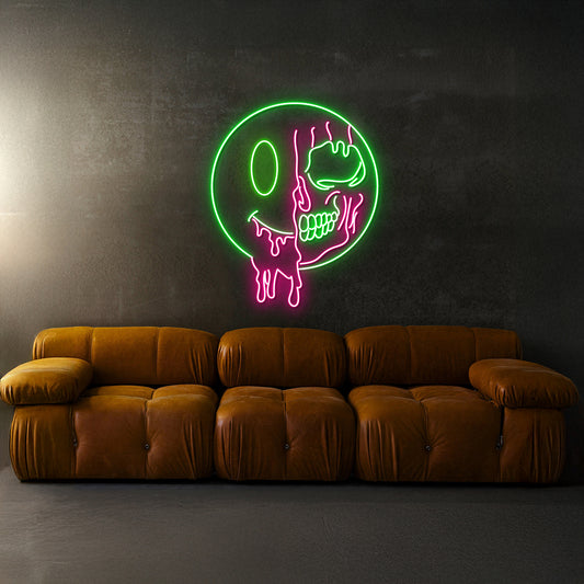 Dripping Smiley Face Led Neon Sign