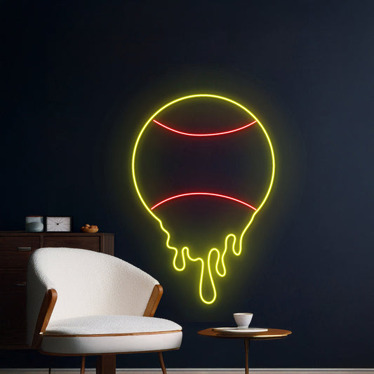 Dripping Tennis Ball Neon Sign