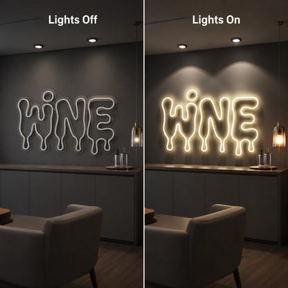 Dripping Wine Text LED Neon Sign main product image