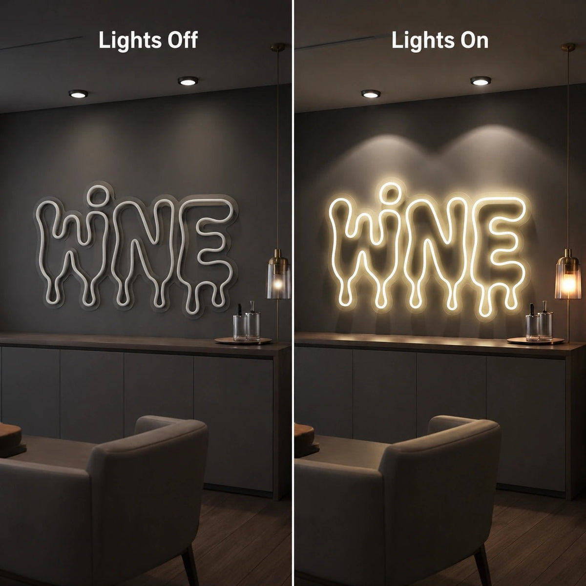 Dripping Wine Text LED Neon Sign - Shineneon
