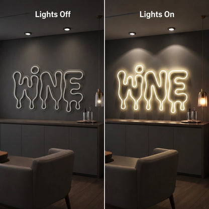 Dripping Wine Text LED Neon Sign - Shineneon