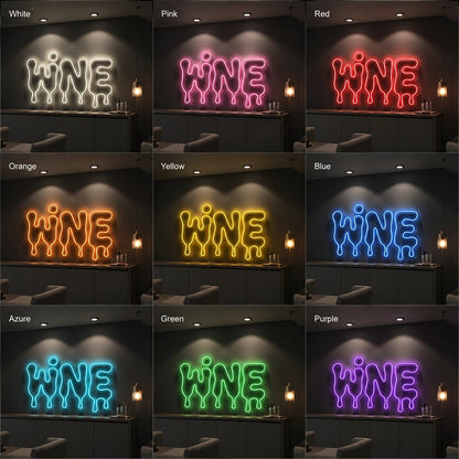 Dripping Wine Text LED Neon Sign - Shineneon