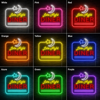 Drive In Diner Neon Sign LED Neon Sign color grid