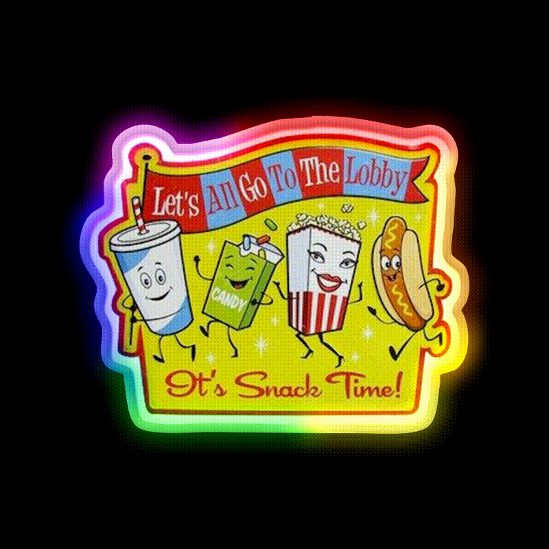 Drive In Snack Time Snack Food Led Neon Sign Rgb Color