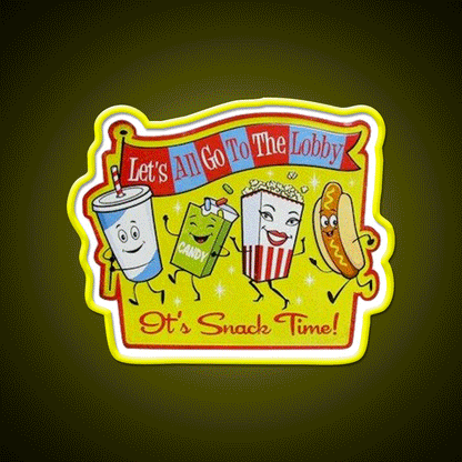 Drive In Snack Time Snack Food Led Neon Sign Rgb Color - Custom LED neon sign front view