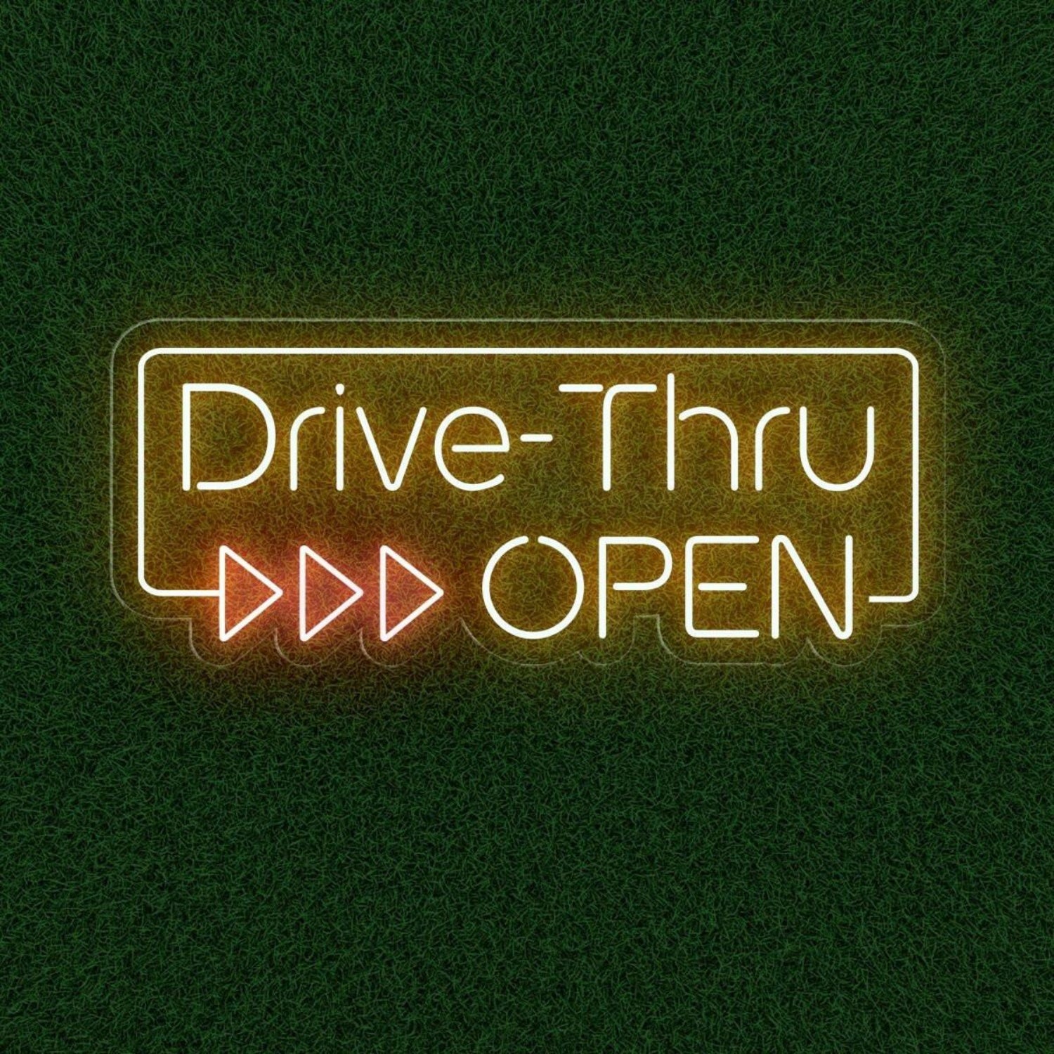 Drive-Thru Open White Red Led Neon Sign For Commercial Storefront | Shineneon
