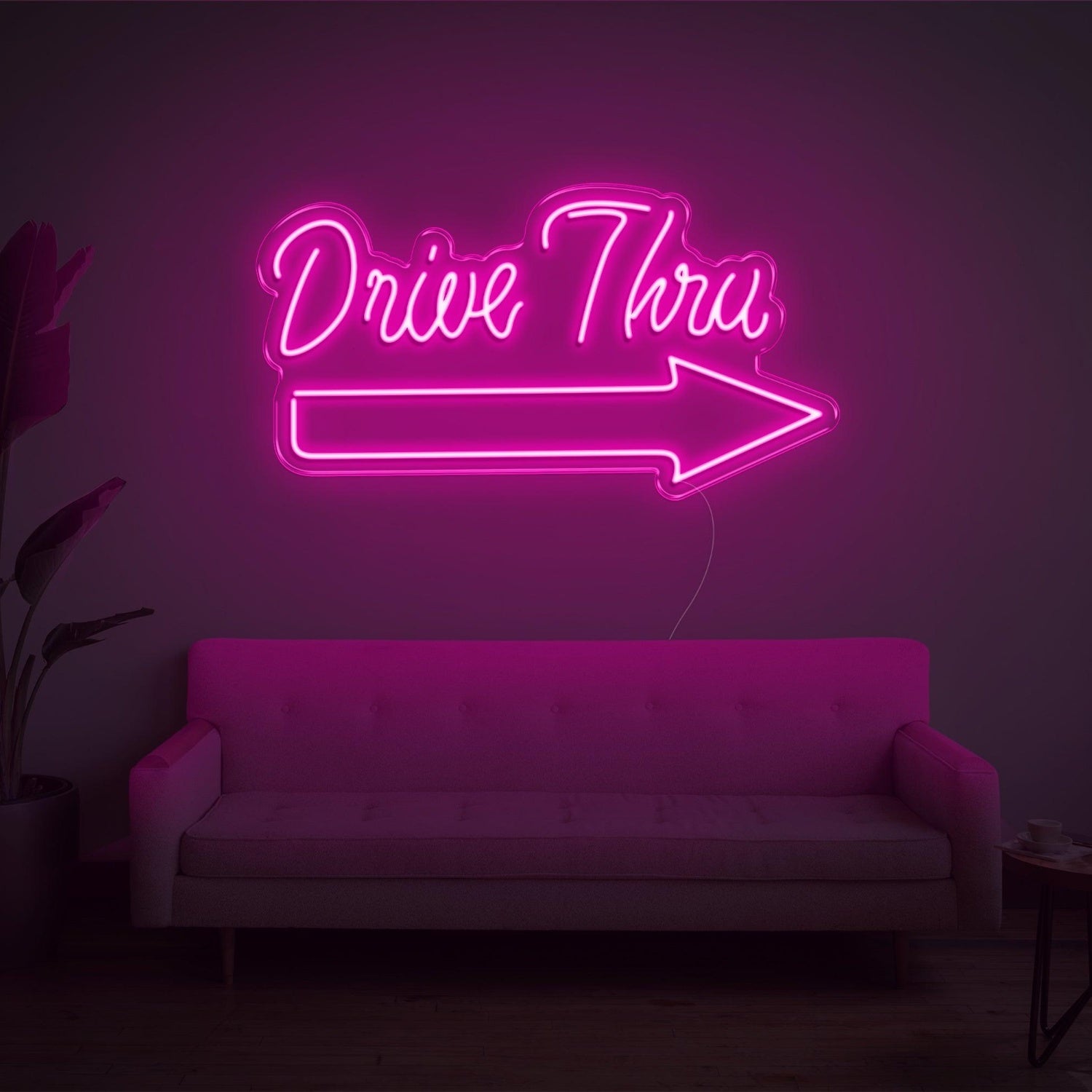 Drive Thru Pink Arrow Led Neon Sign For Indoor Commercial Decor | Shineneon