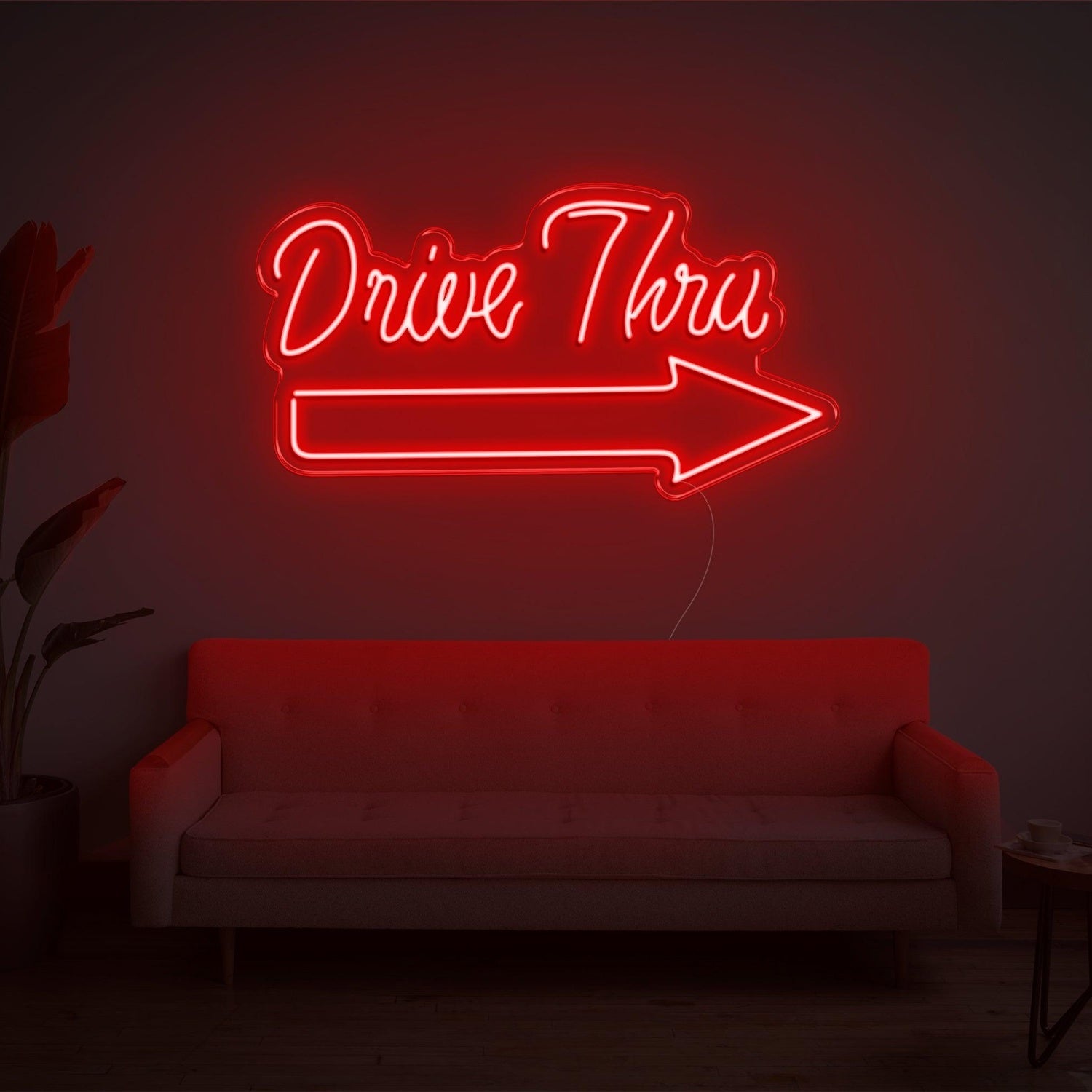 Drive Thru Pink Arrow Led Neon Sign For Indoor Commercial Decor | Shineneon