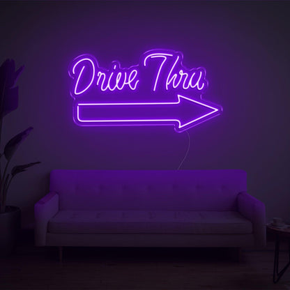 Drive Thru Pink Arrow Led Neon Sign For Indoor Commercial Decor | Shineneon