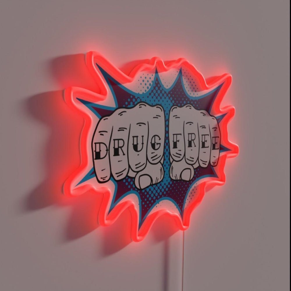 Drug Free Punch Aa Na Recovery Rgb Led Neon Sign - Shineneon