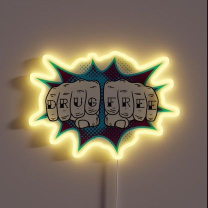 Drug Free Punch Aa Na Recovery Rgb Led Neon Sign - Shineneon