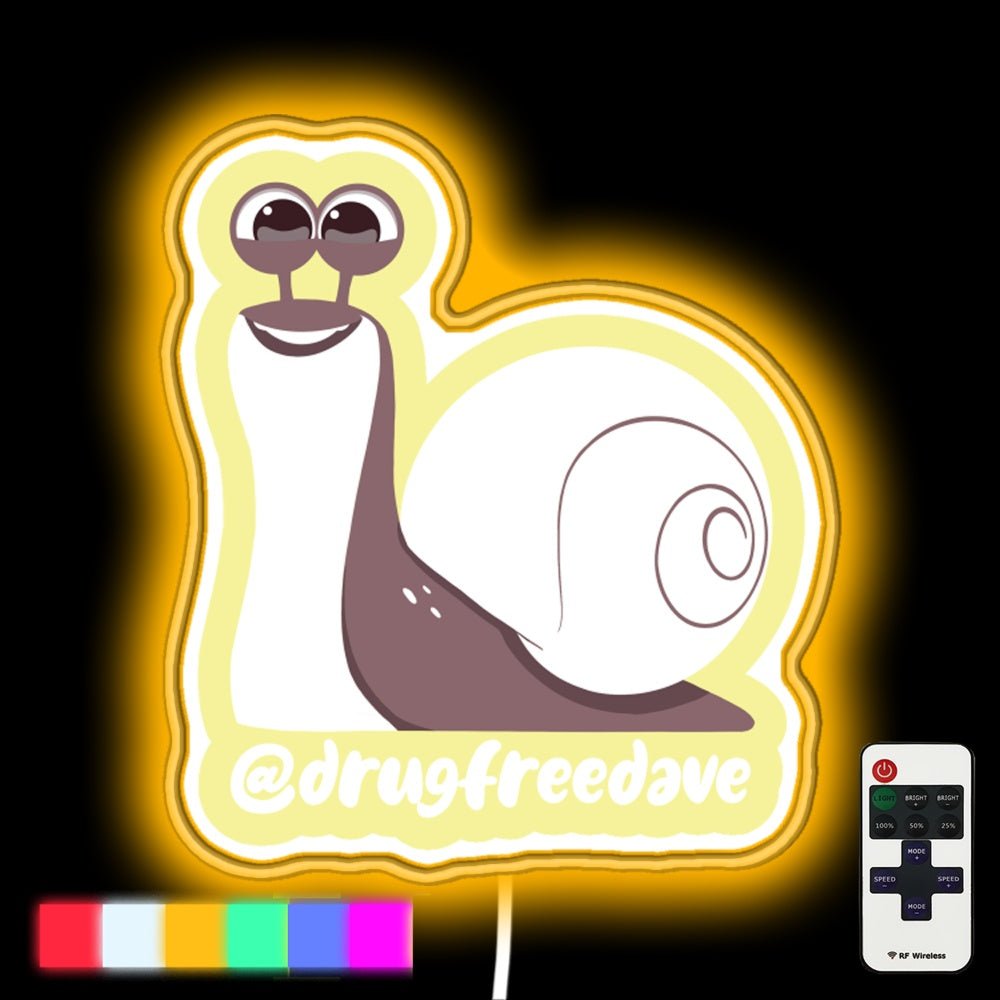 Drugfreedave Snail Mauve White Led Neon Sign - Shineneon