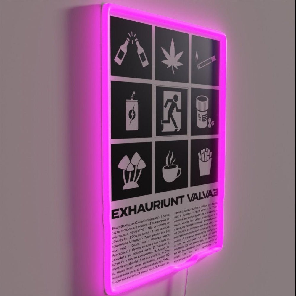 Drugs As Emergency Exit Beer Mushroom Coffee Rgb Led Neon Sign - Shineneon