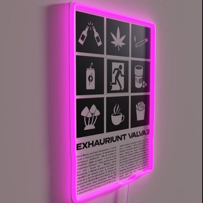 Drugs As Emergency Exit Beer Mushroom Coffee Rgb Led Neon Sign - Shineneon