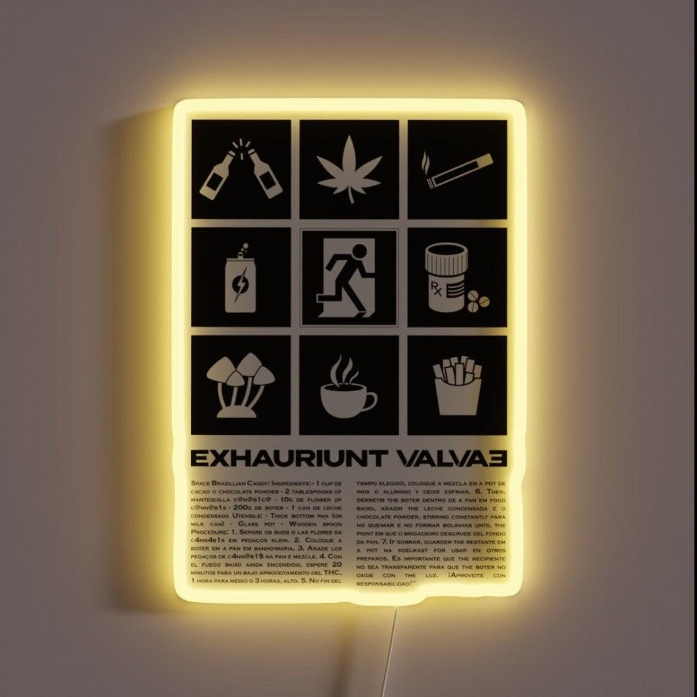 Drugs As Emergency Exit Beer Mushroom Coffee Rgb Led Neon Sign - Shineneon