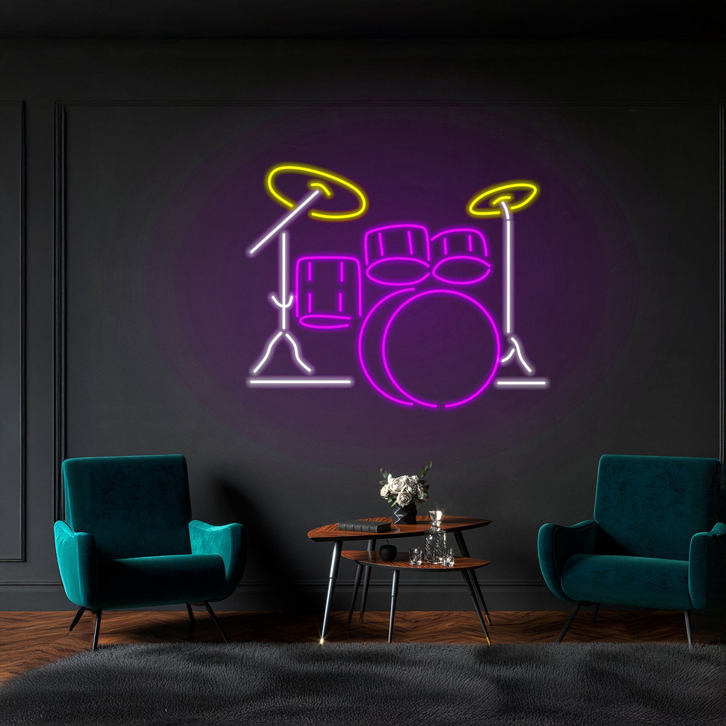 Drum Music Instrument Neon Sign