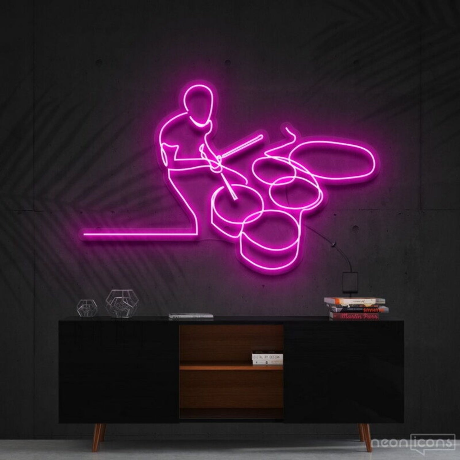 Drummer Line Art Led Neon Sign For Music Lovers And Artistic Decor | Shineneon