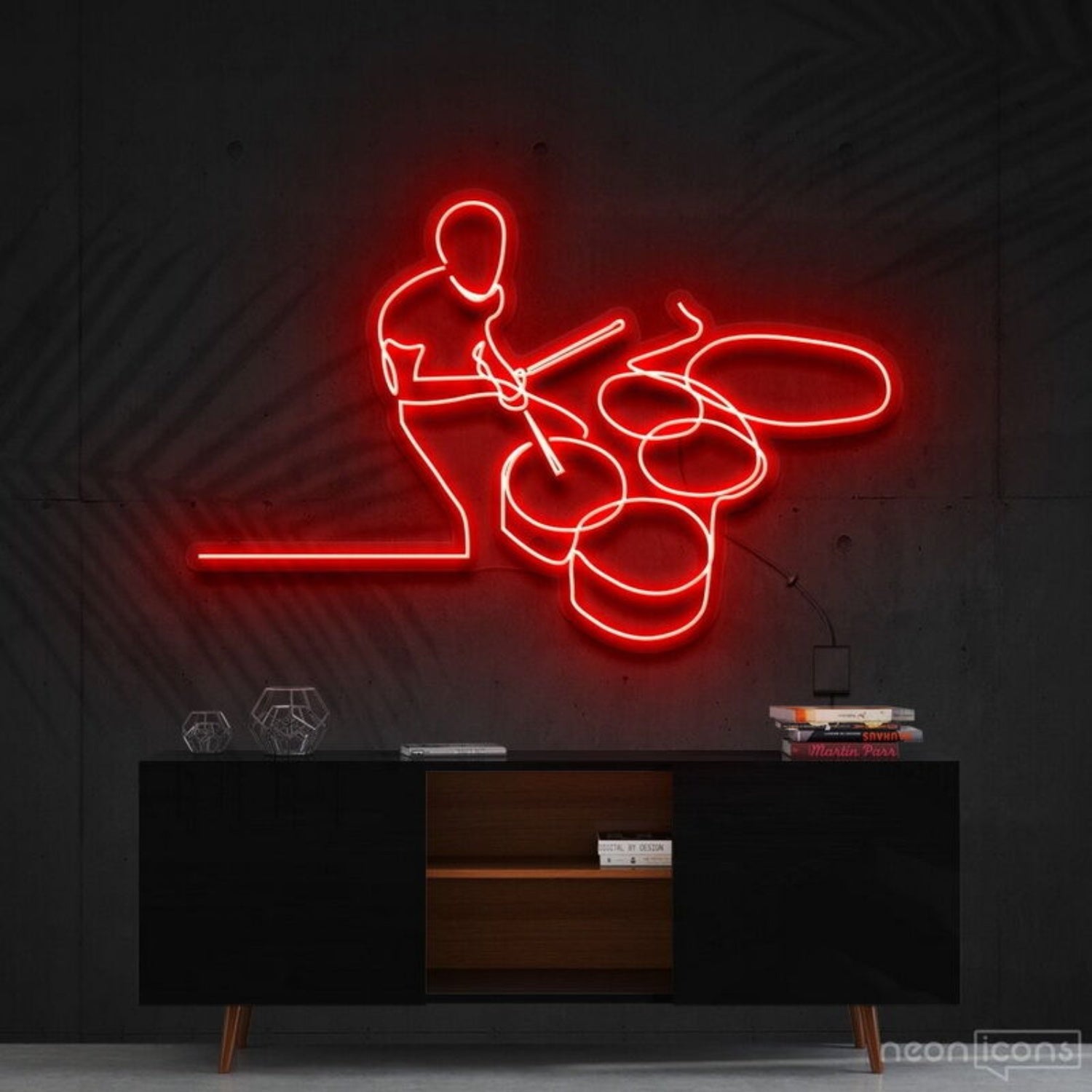 Drummer Line Art Led Neon Sign For Music Lovers And Artistic Decor | Shineneon