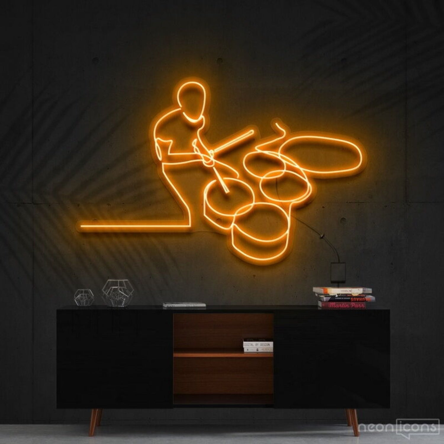 Drummer Line Art Led Neon Sign For Music Lovers And Artistic Decor | Shineneon