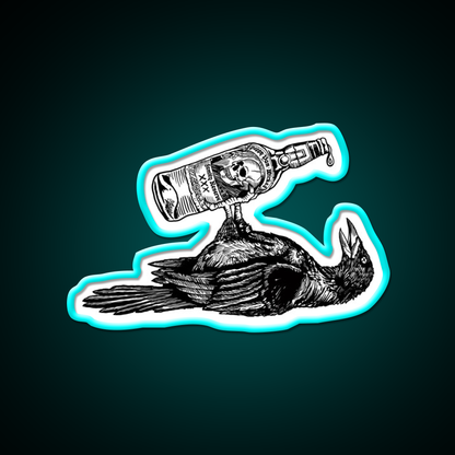 Drunk Crow Whiskey Drink Bar Led Neon Sign Rgb Color